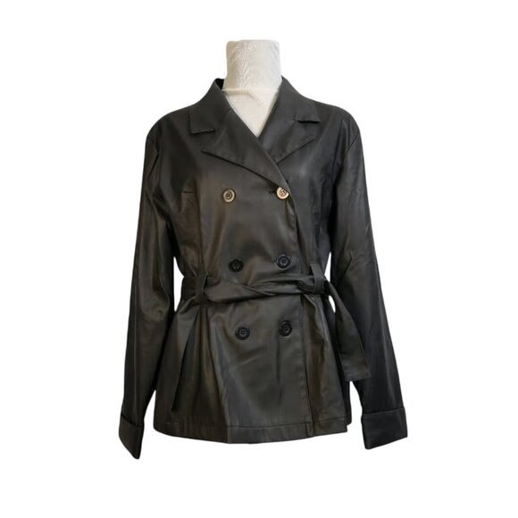 COPY - Palomares Fashions By George Palomares Black Double-Breasted Belted Jack… - Picture 1 of 8